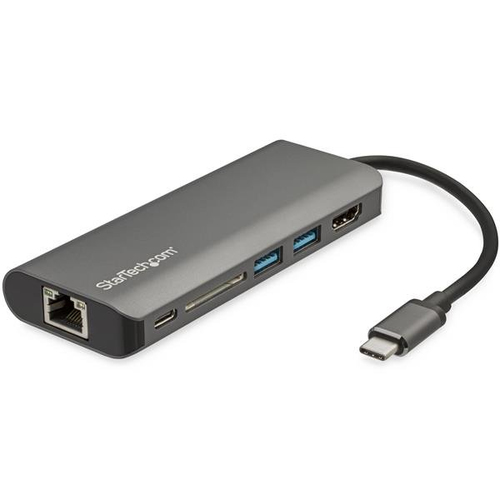 StarTech.com Adattatore USB C multiporta – USB-C a 4K HDMI, 3x USB 3.0 Hub, SD/SDHC, GbE, 60W PD – Mini dock portatile – VERSION