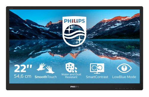 Philips 222B9TN/00 monitor touch screen 54,6 cm (21.5″) 1920 x 1080 Pixel Multi-touch Da tavolo Nero