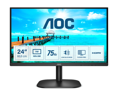 AOC B2 24B2XDM Monitor PC 60,5 cm (23.8″) 1920 x 1080 Pixel Full HD LCD Nero