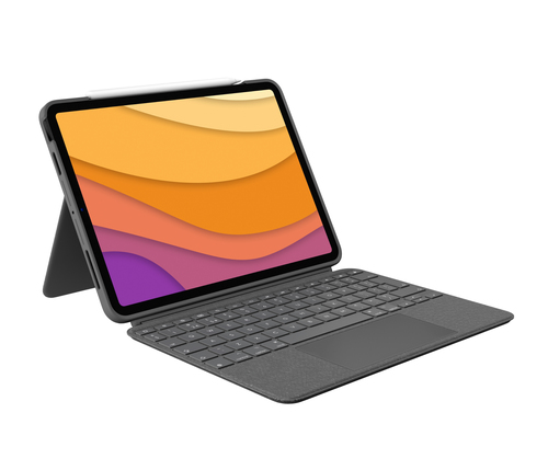 Logitech Combo Touch Custodia con Tastiera per iPad Air (4. gen – 2020) – Tastiera Retroilluminata Rimovibile, Trackpad Click-An